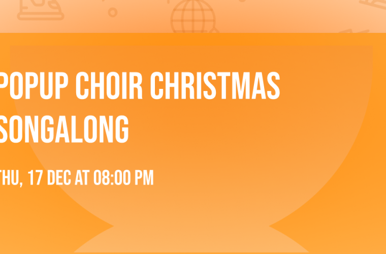 Groep mensen zingt samen kerstliedjes in P3 Purmerend Pop- & Cultuurpodium, een gezellige pop-up koorevenement zonder drempel